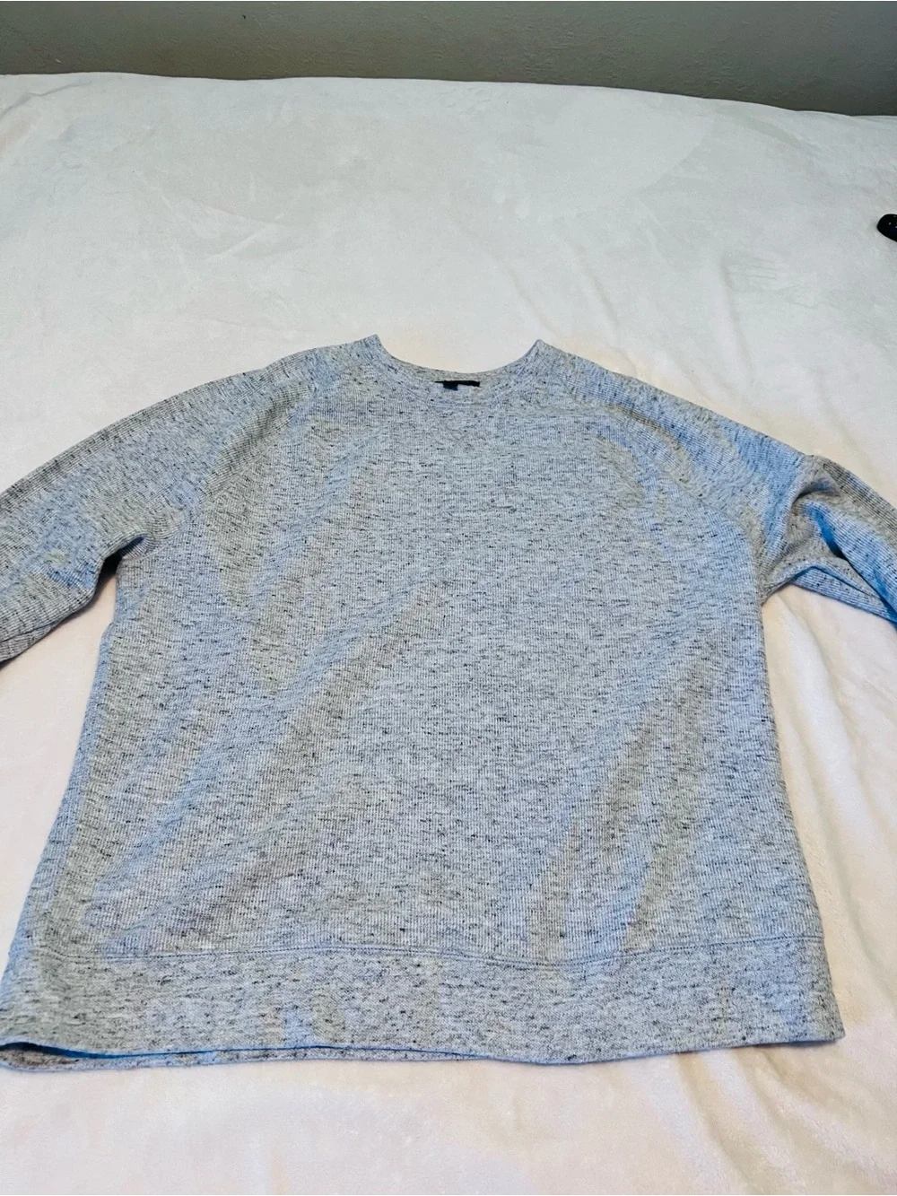 Banana Republic Gray Waffle Crewneck Sweatshirt Pullover Long Sleeve Size Large